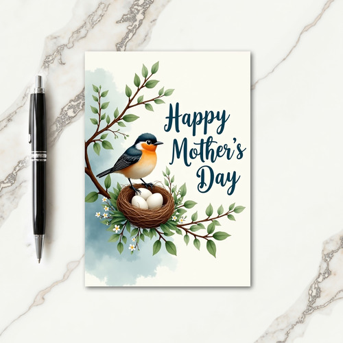 Indigo Bird Mothers Day Scene Card
