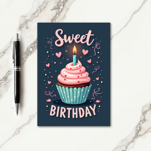 Indigo Birthday Candle Card