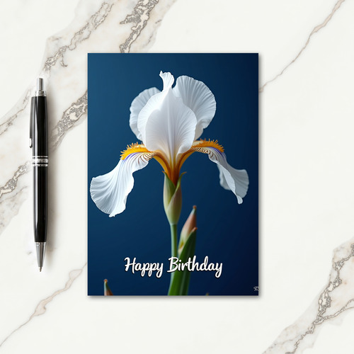 Indigo Bloom Birthday Card