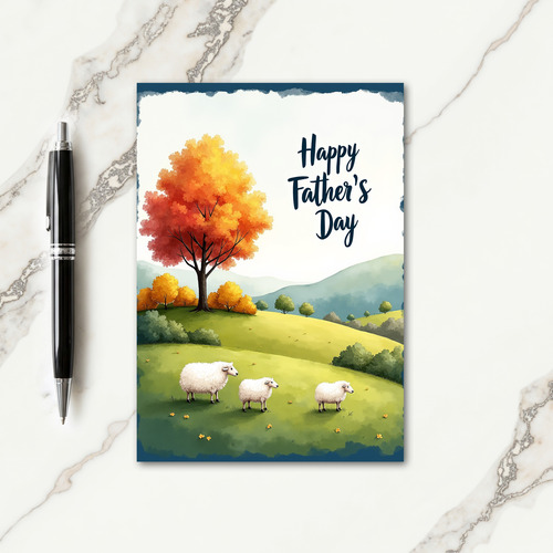 Indigo Border Fathers Day Card