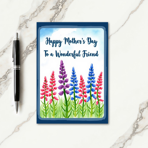 Indigo Border Mothers Love Card