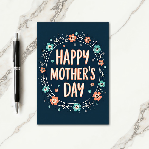 Indigo Botanical Mothers Card