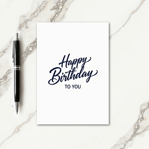 Indigo Calligraphy Birthday Card
