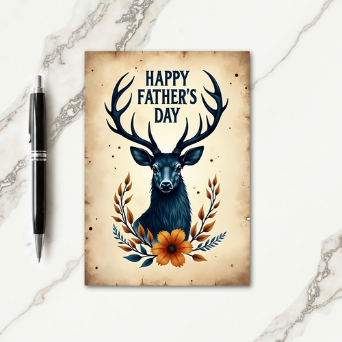 Indigo Cervine Fathers Day Card
