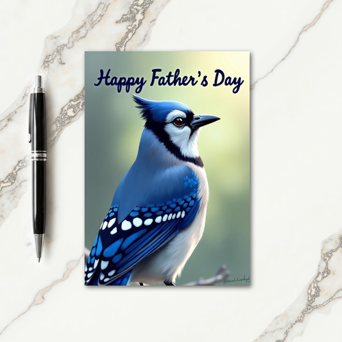 Indigo Crested Bird Card