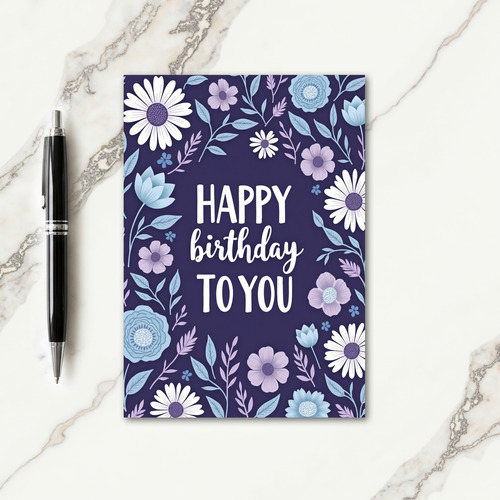 Indigo Daisy Birthday Card