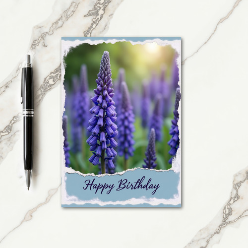 Indigo Floral Birthday Card