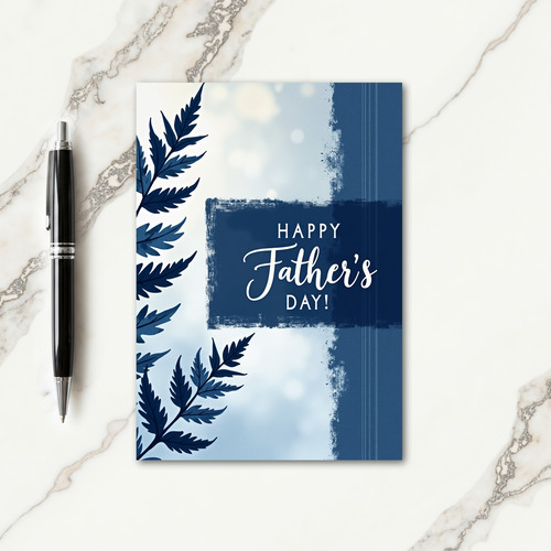 Indigo Floral Fathers Day Card