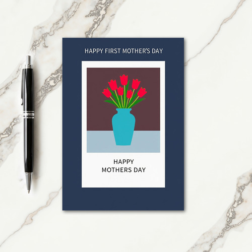 Indigo Floral Mothers Day Card