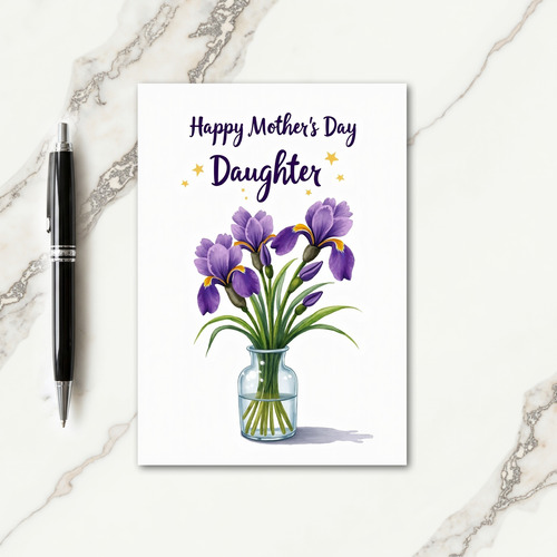 Indigo Iris Mothers Day Card