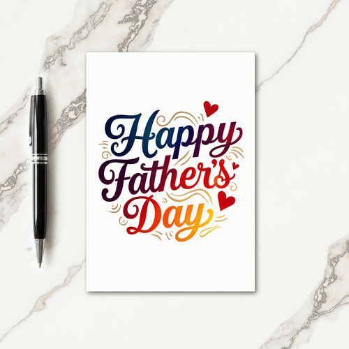 Indigo Script Fathers Day Card