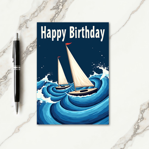 Indigo Sea Birthday Card