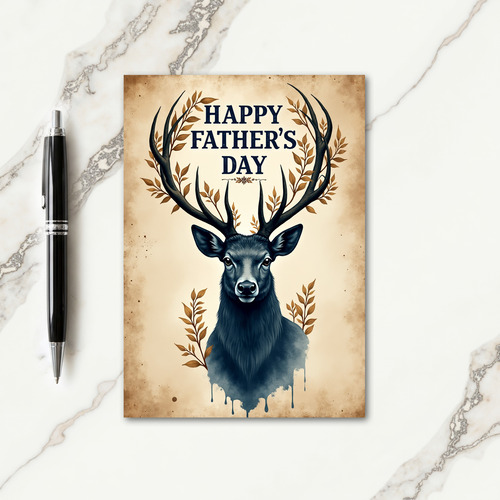 Indigo Stag Fathers Day Card