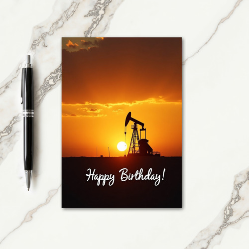 Industrial Sunset Birthday Card