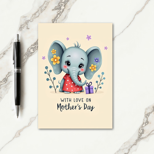 Infant Elephant Mothers Day Card