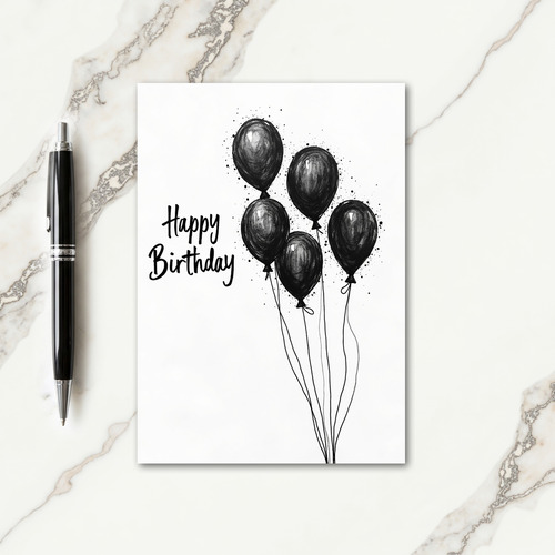 Ink Spheres Birthday Card