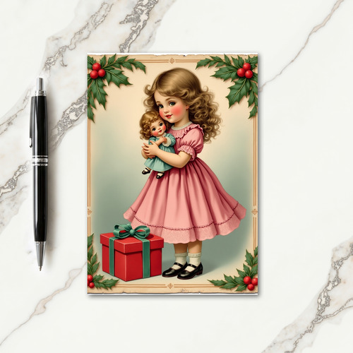 Innocent Girl Christmas Card