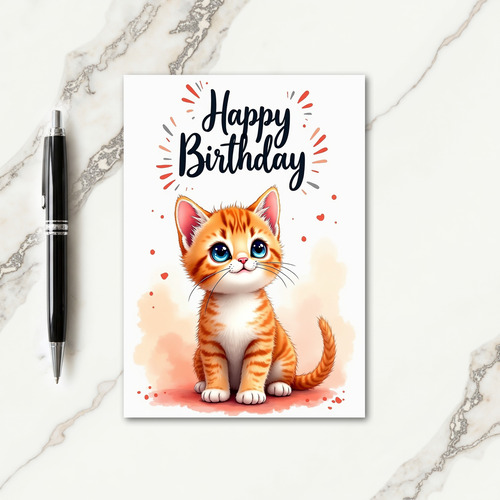 Innocent Kitten Birthday Card