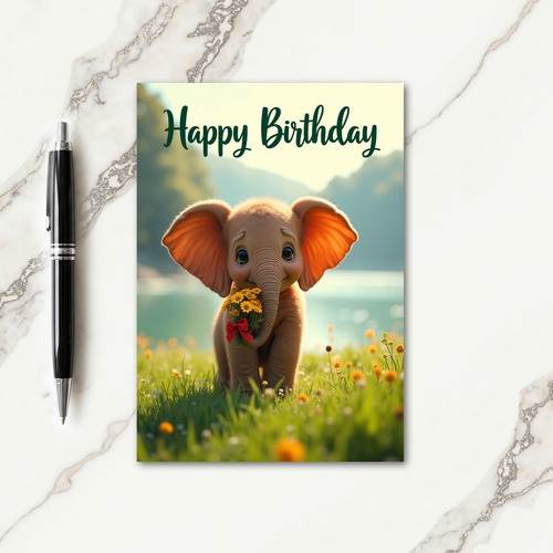 Innocent Pachyderm Birthday Card