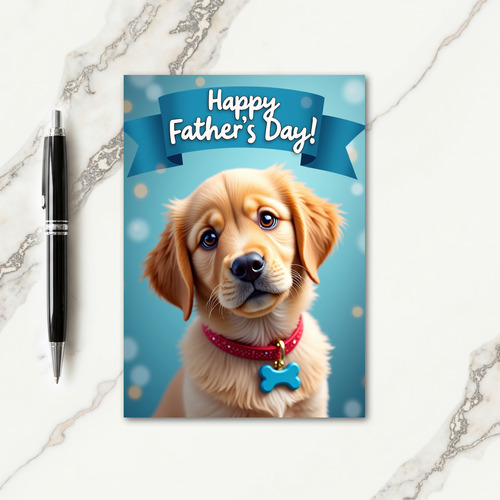 Innocent Pup Fathers Day Card