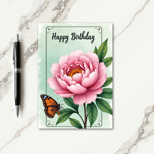 Insect Bloom Birthday Card