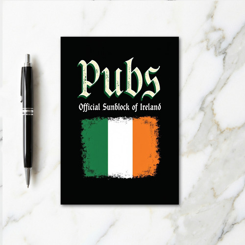 Ireland Pubs Sunblock Funny Card