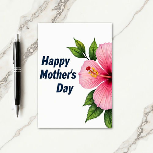 Iridescent Pink Floral Mothers Card