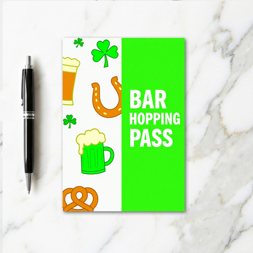 Irish Bar Hopping Pass Card