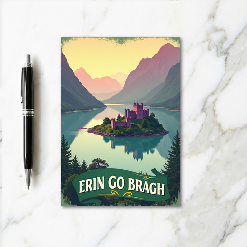 Irish Castle Lake Scene Card