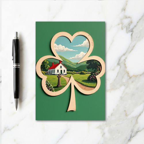 Irish Cottage Scene Greeting Card