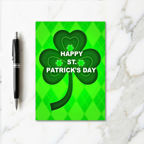 Irish Day Happy Shamrock Card