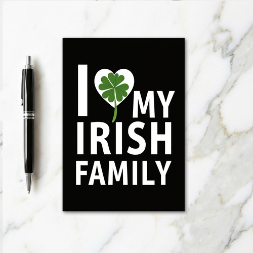 Irish Family Love Heart Card