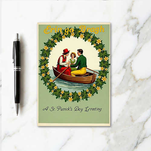 Irish Family Vintage Scene Card