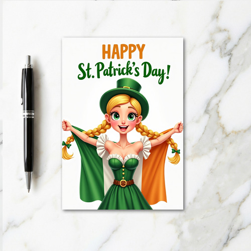 Irish Flag Happy St Patricks Day Card
