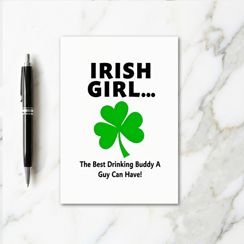 Irish Girl Shamrock Buddy Card