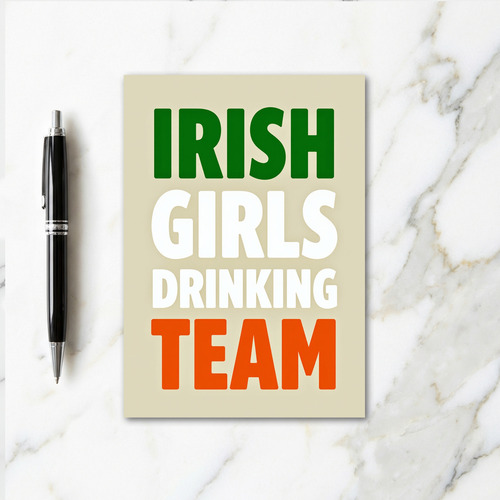 Irish Girls Drinking Team Card