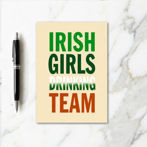 Irish Girls Team Green Color Card
