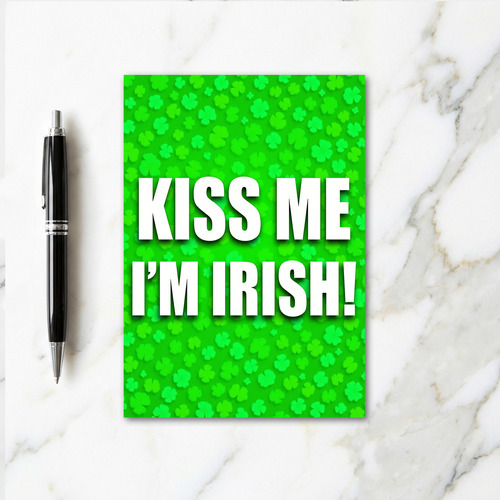 Irish Glitter Texture Kiss Me Card