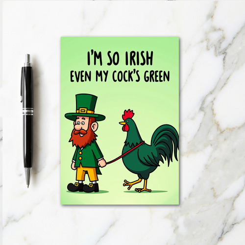 Irish Green Cocks Card