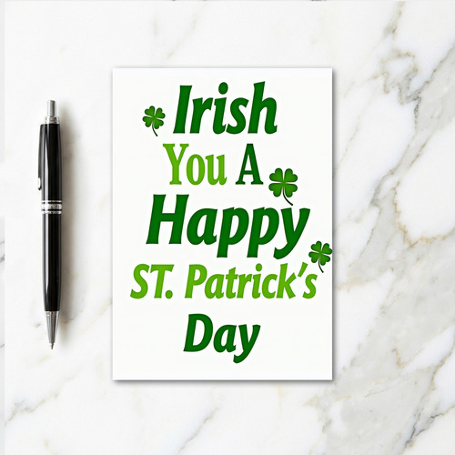 Irish Happy Day Glitter Texture Card