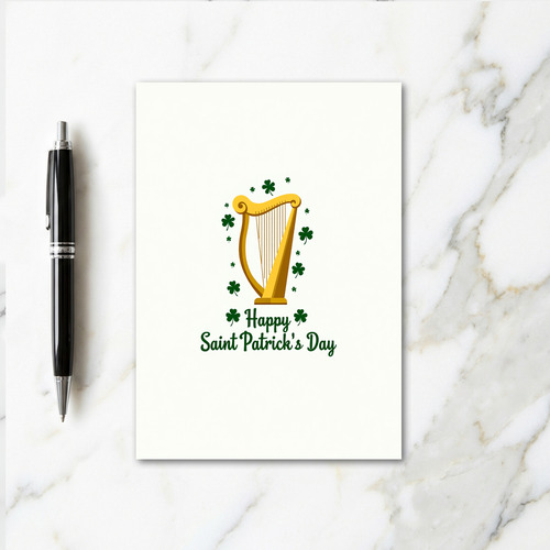 Irish Harp Happy Day Card