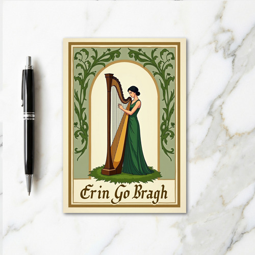 Irish Harp Serenade Art Card