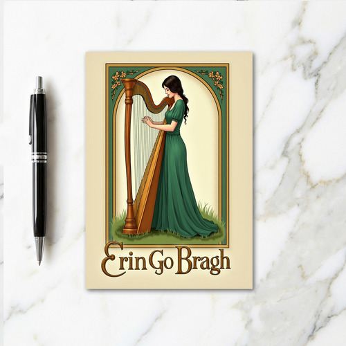 Irish Harp Serenade Card