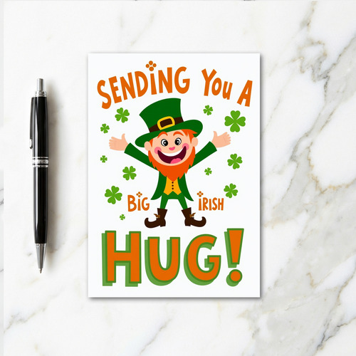 Irish Hugs Leprechaun Fun Card