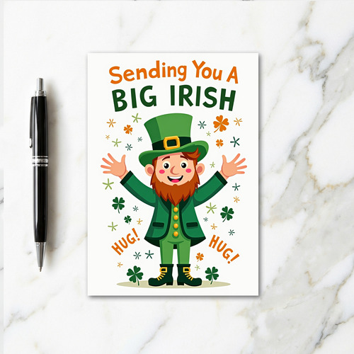 Irish Hugs Leprechaun Sending Card