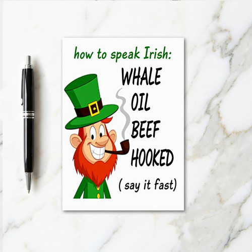 Irish Joke How To Speak Card