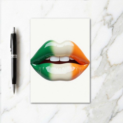 Irish Lips Art Glossy Smile Card