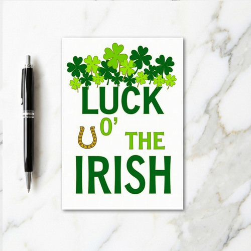 Irish Luck Horseshoe Good Fortune Card