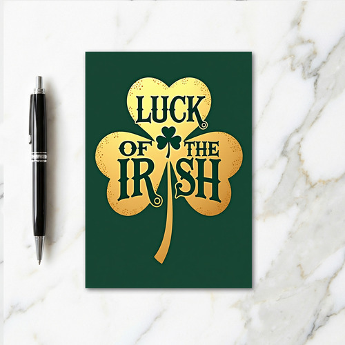 Irish Luck Shamrock Gold Card