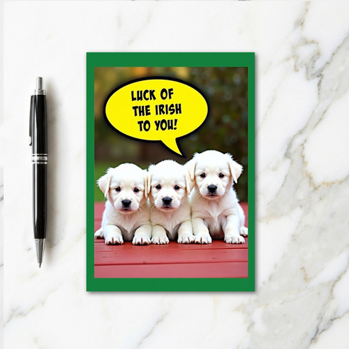 Irish Puppy Luck To You Card